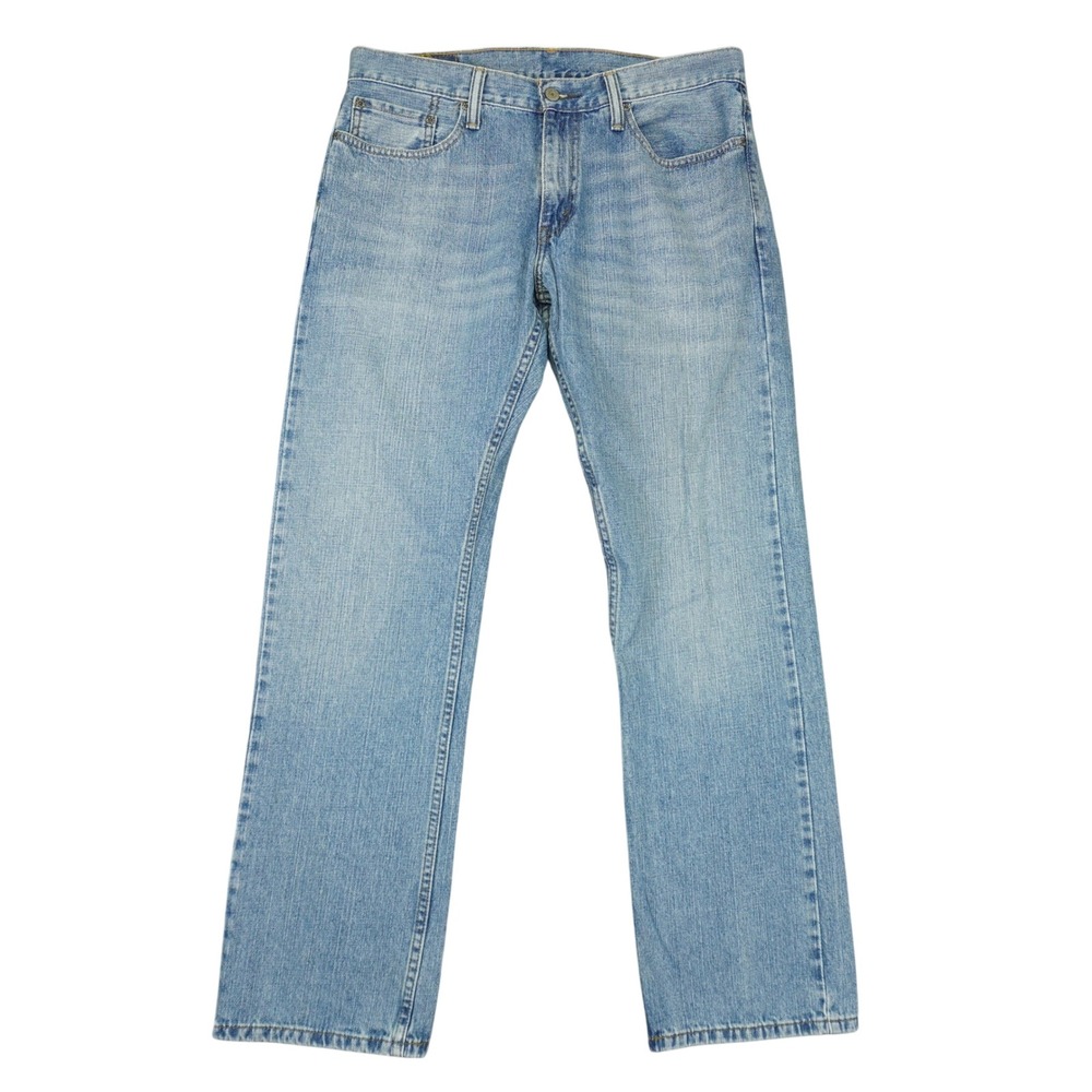 Levi's 514 Jeans Men 33x32 (Fit 34x32) Light Wash Blue Whiskered Denim Straight